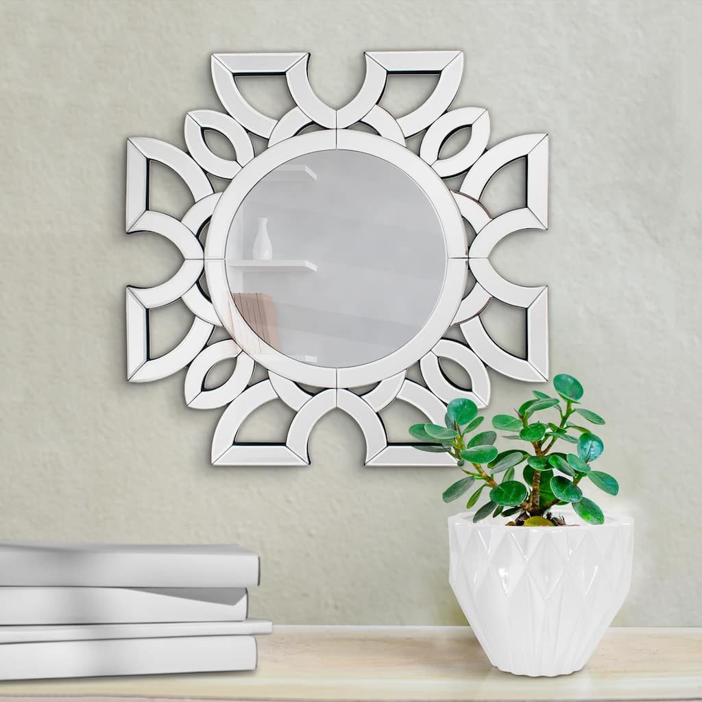 Allan Andrews Symmetrical Cut Pattern Wall Mirror - 19.75"H x 19.75"W