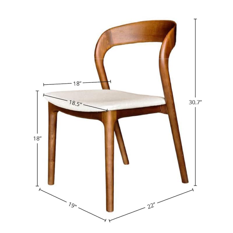 Java Ash Wood Upholstered Dining Chair (Set of 2)