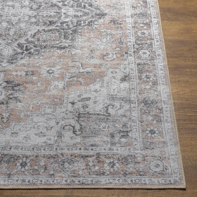 Livabliss Tahmis Traditional Medallion Washable Area Rug