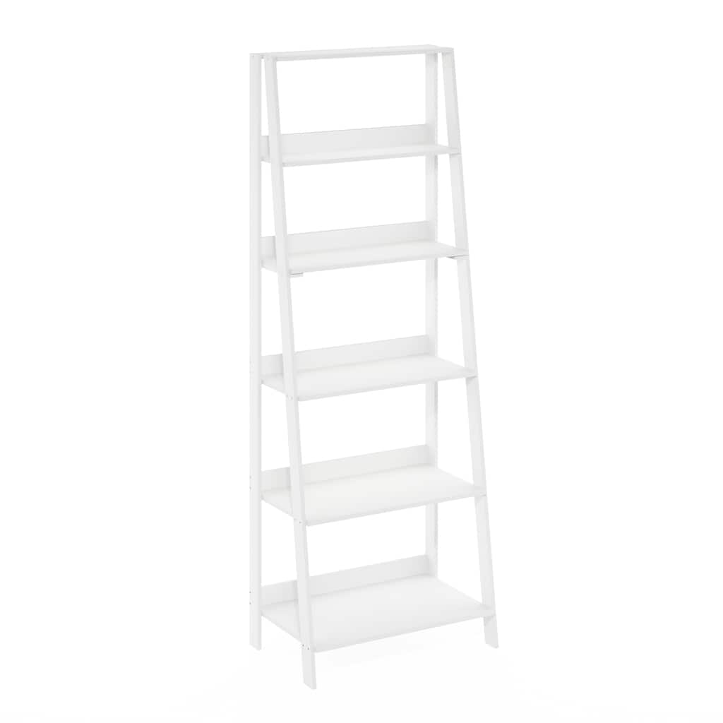 66.22 in. Tall White Wood 6-Shelf Bookcase