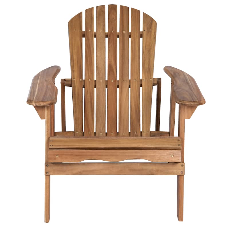 Rustic Outdoor Acacia Wood Foldable Adirondack Chairs with Expandable Footrest