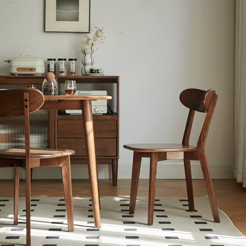 Modern Solid Wood Kitchen Dining Chair with Curved Backrest, Non Slip Feet for Dining Room Kitchen Living Room Bedroom