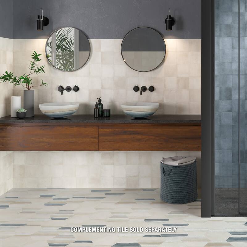 Merola Tile Matter Hex Bone 7-7/8" x 9" Porcelain Floor and Wall Tile