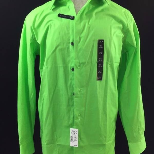 Shop Apt 9 Mens Shirt 15 1 2 Sleeve 32 33 Pink Blue Yellow Or