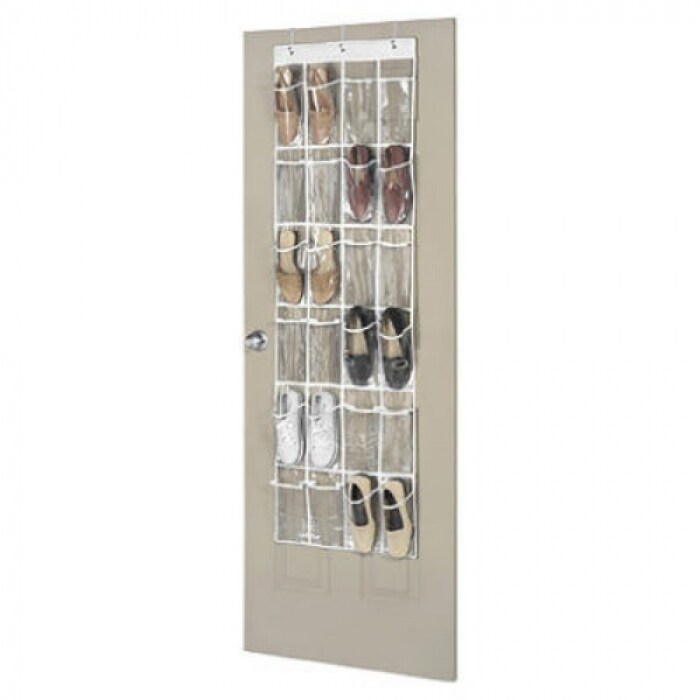 Shop Whitmor 6046 13 Over The Door Shoe Organizer Vinyl Clear 24 Pocket Overstock 25597632