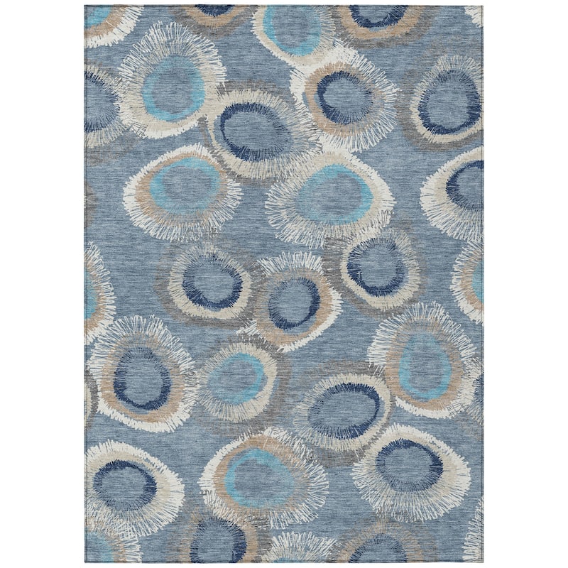 Machine Washable Indoor/ Outdoor Modern Spikey Chantille Rug