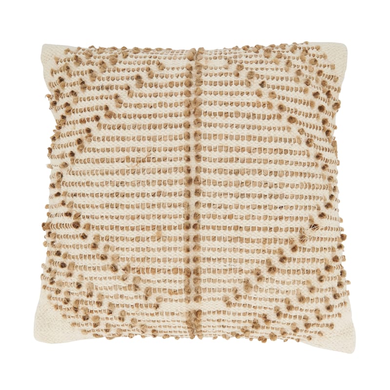 Woven Wonder Diamond Throw Pillow - 18"x18" - Feather Down - Natural
