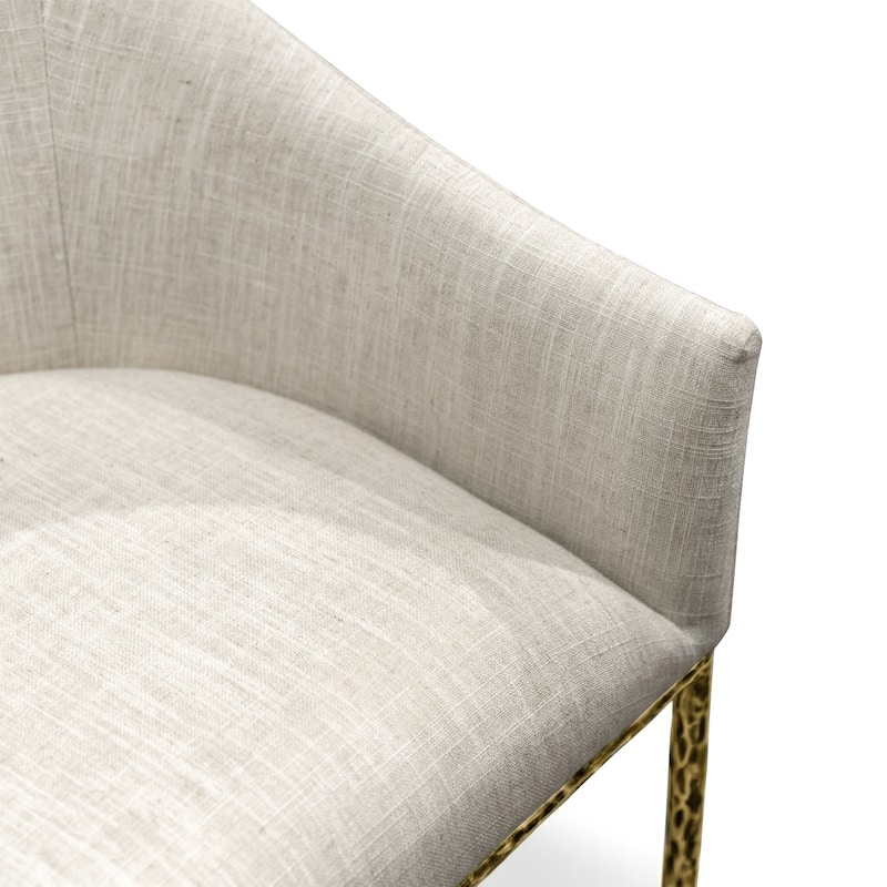 Furniture of America Zefini Modern Hammered Metal Padded Arm Chair