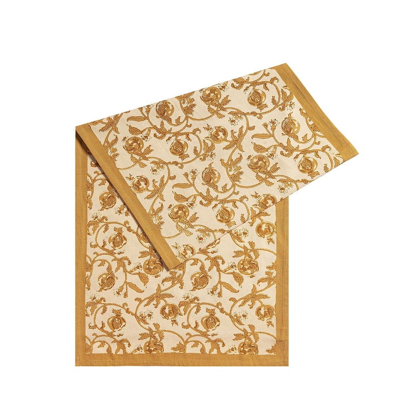 Couleur Nature Granada Mustard Runner, 16x90-Inches - 16x90