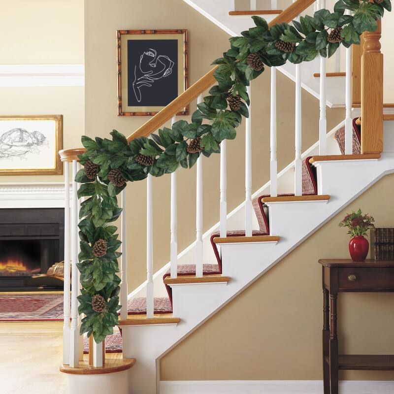 Puleo International 6 ft. x 9" Magnolia Garland - Green