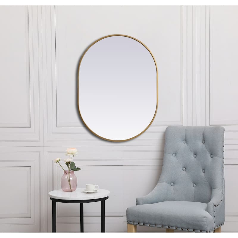 Indigo Home Metal Frame Oval Mirror 27x36 Inch