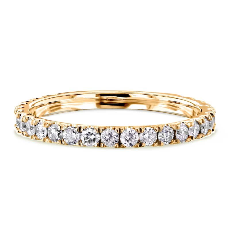 Kobelli 0.55 Carat Natural Diamond 14k Solid Gold Near Eternity Vida Wedding Band