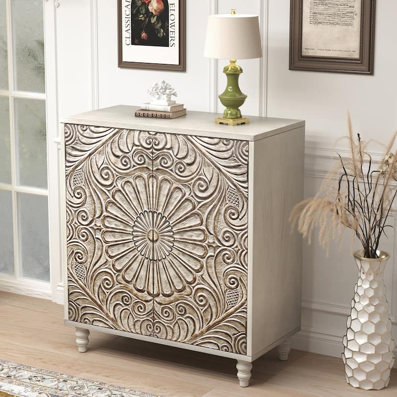 COSIEST Solid Wood Buffets and Sideboards Storage Cabinet