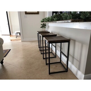 Carbon Loft Jarrell Wood and Iron Backless Bar Stool