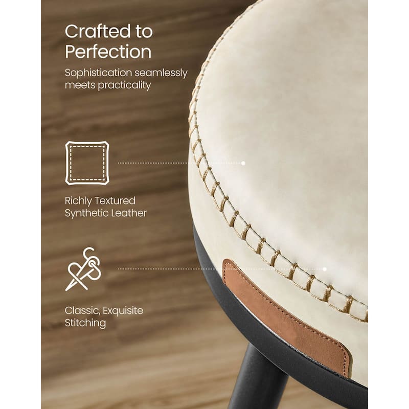 360 Swivel Bar Stools with Backrest and Steel Legs Footrest Perfect for Dining Room Set of 2
