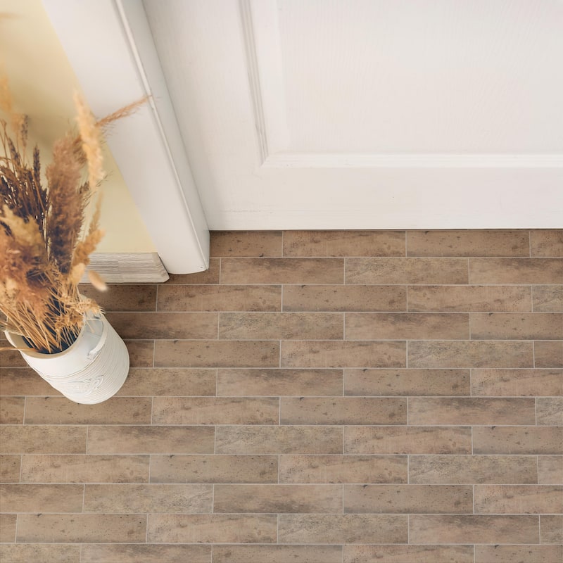 Merola Tile Capri Brick Terra 2-1/2" x 10" Porcelain Floor and Wall Tile - Sample swatch