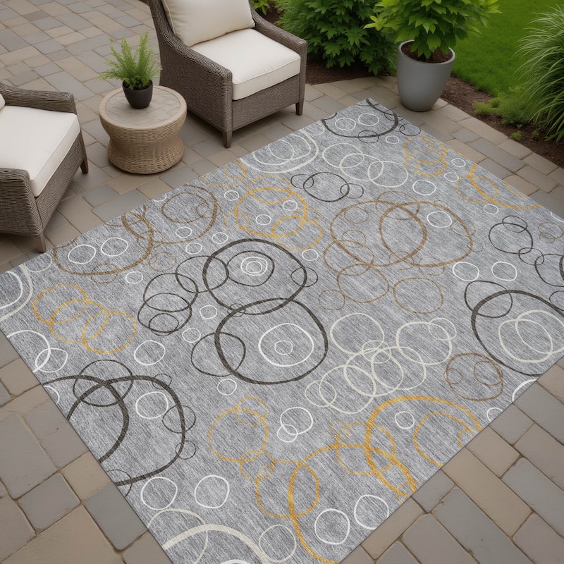 Machine Washable Indoor/ Outdoor Contemporary Nexus Chantille Rug