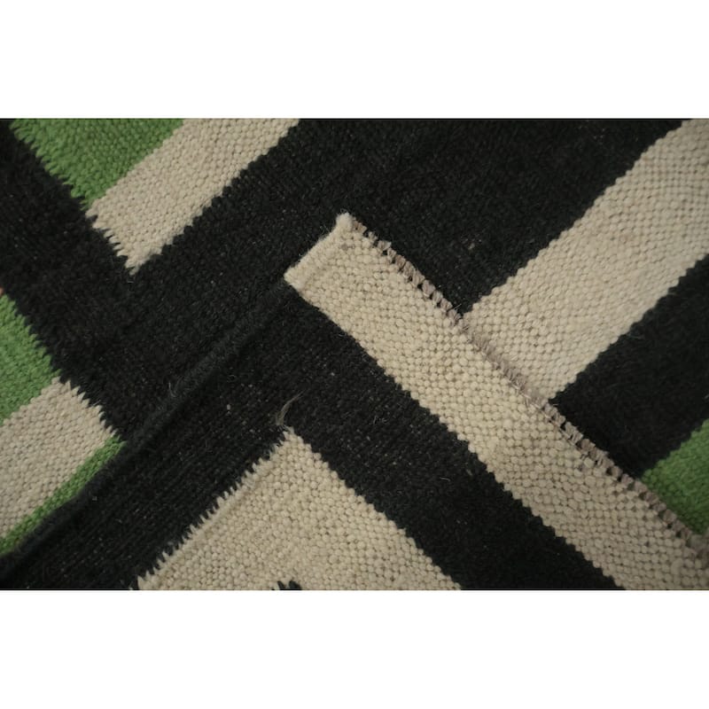 Hand Woven Oriental 100% Wool Carpet Southwestern Modern Multi-Colored Kilim Area Rug - 11' 7'' X 8' 10''