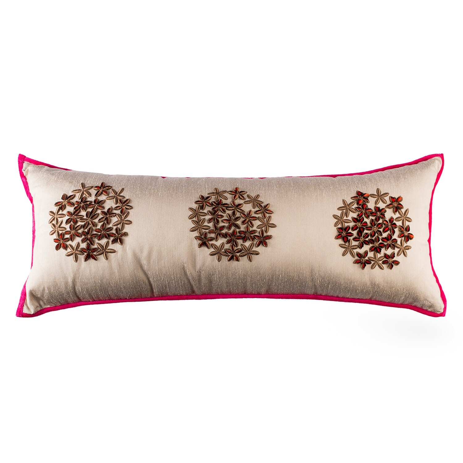 Shop Decorative Handmade Embroidered Floral Textured Tan Throw