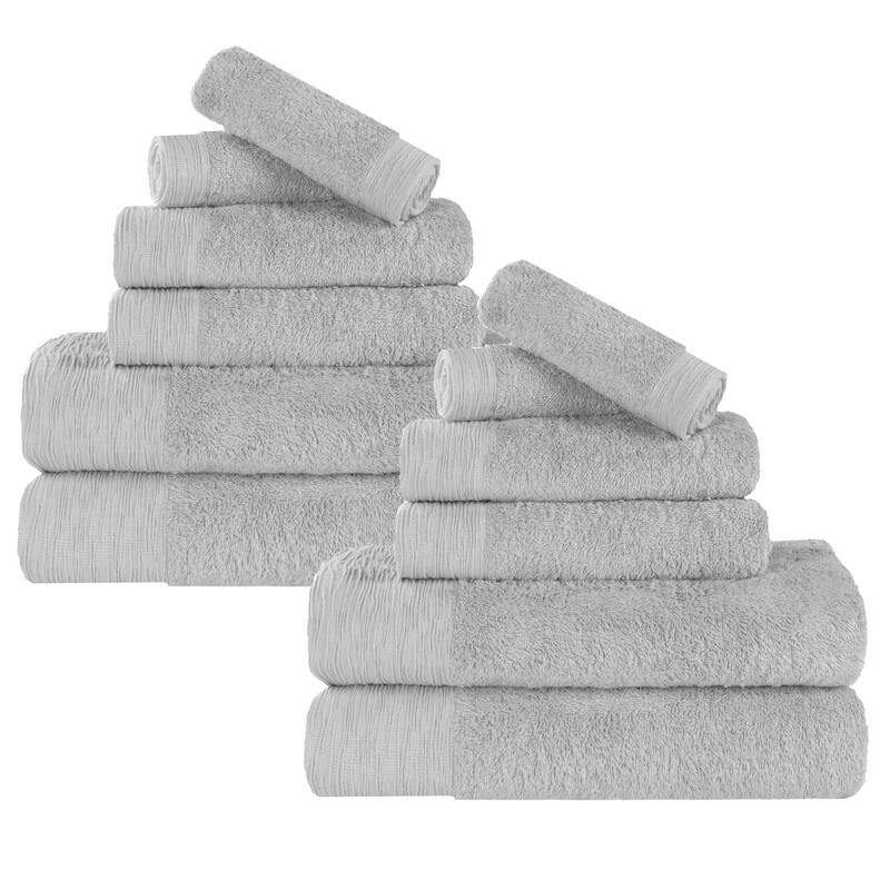 Superior Sierra Rayon From Bamboo Cotton Blend 12 Piece Bathroom Towel Set