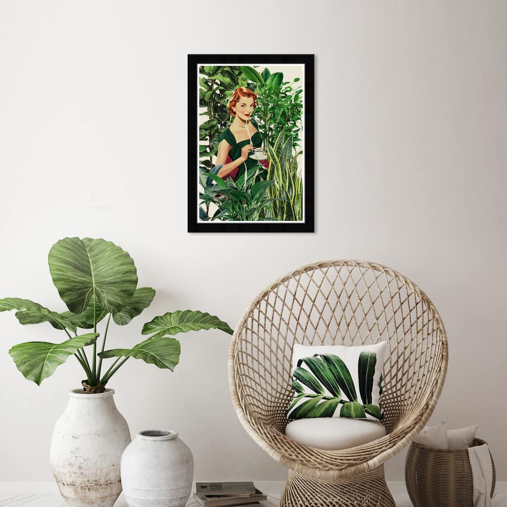 Wynwood Studio Prints People and Portraits Vintage Plant Lady Green and Cream White Traditional Wall Art Canvas Print