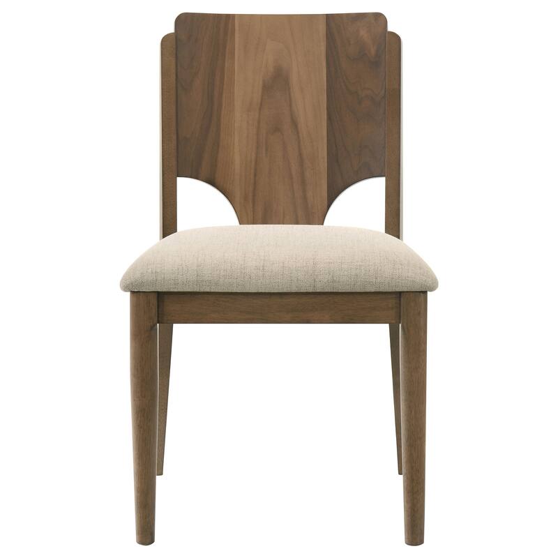 2pc Set Mid-Century Modern Wood Back Foam Padded Seat Wood Upholstery