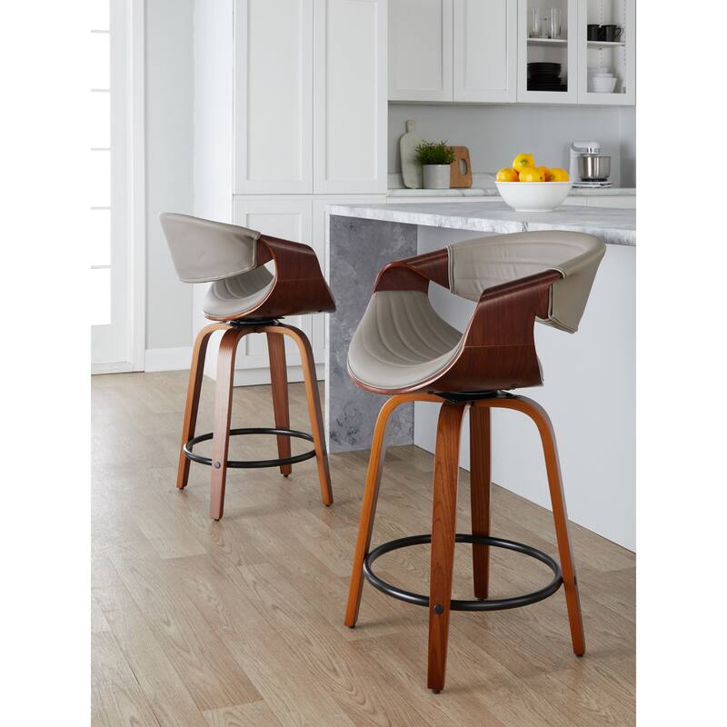 Carson Carrington Kanteborg 24" Fixed-Height Counter Stool with Round Footrest (Set of 2)