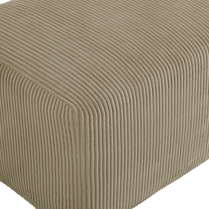 Modern 35" W Rectangular Corduroy Fully Sponge Molded Ottoman