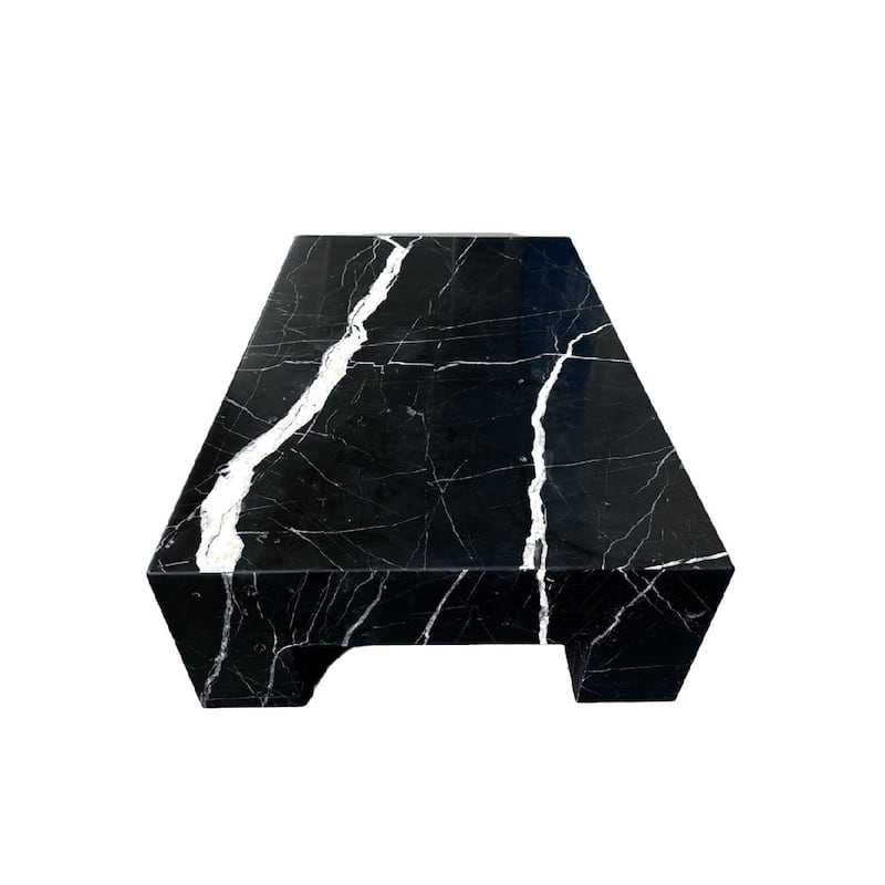 BETACH Genuine Marble Block Coffee Table - Nero Black Marble