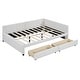 preview thumbnail 96 of 98, L-Shaped Backrest Daybed Upholstered Daybed Frame Classic Wood Slats Design with 2 Storage Drawers or Trundle, Full Size