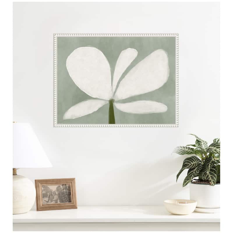 Kate and Laurel White Floral No. 2 by Gabrielly Guedes Framed Canvas Wall Art Print