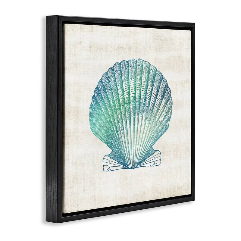 Stupell Gradient Clam Seashell Framed Floater Canvas Wall Art Design By Susan Arnot