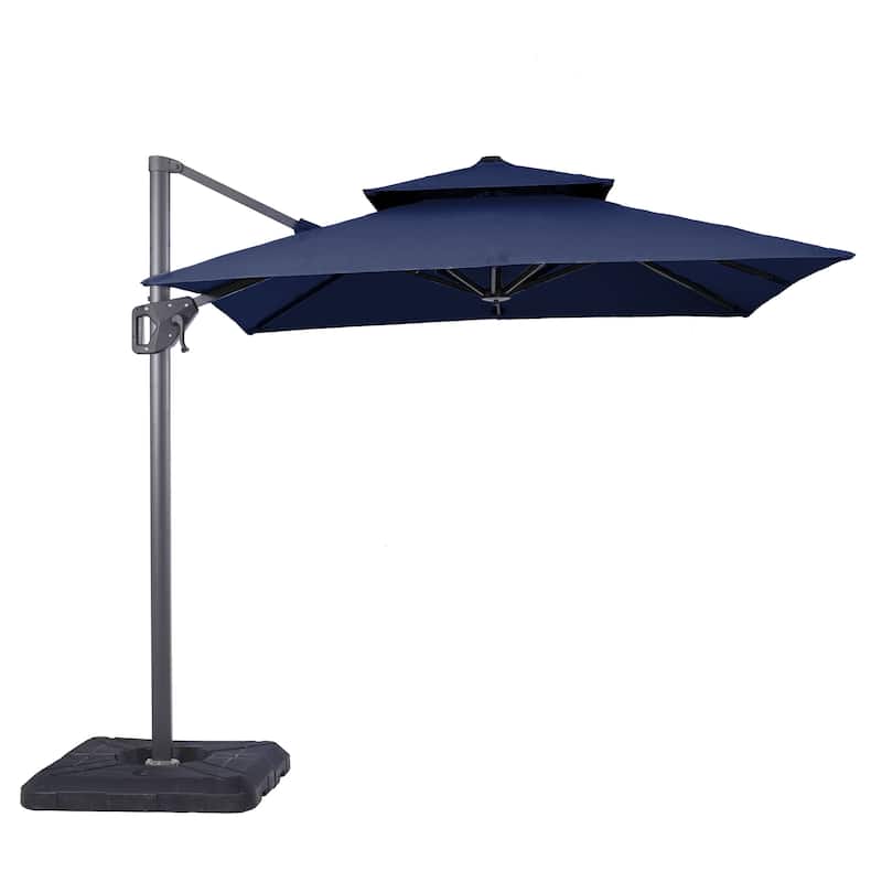 Furniture of America Aires 8-foot Steel Square Cantilever Offset Tilt Roma Umbrella