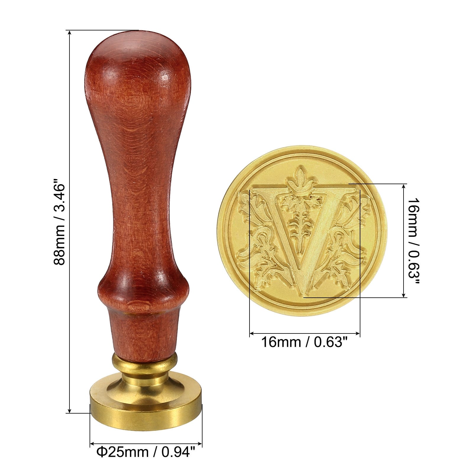 Alphabet a Wax Seal Stamp, Initial Letter Sealing Wax Stamp Retro, Style 2 - Golden, Brown