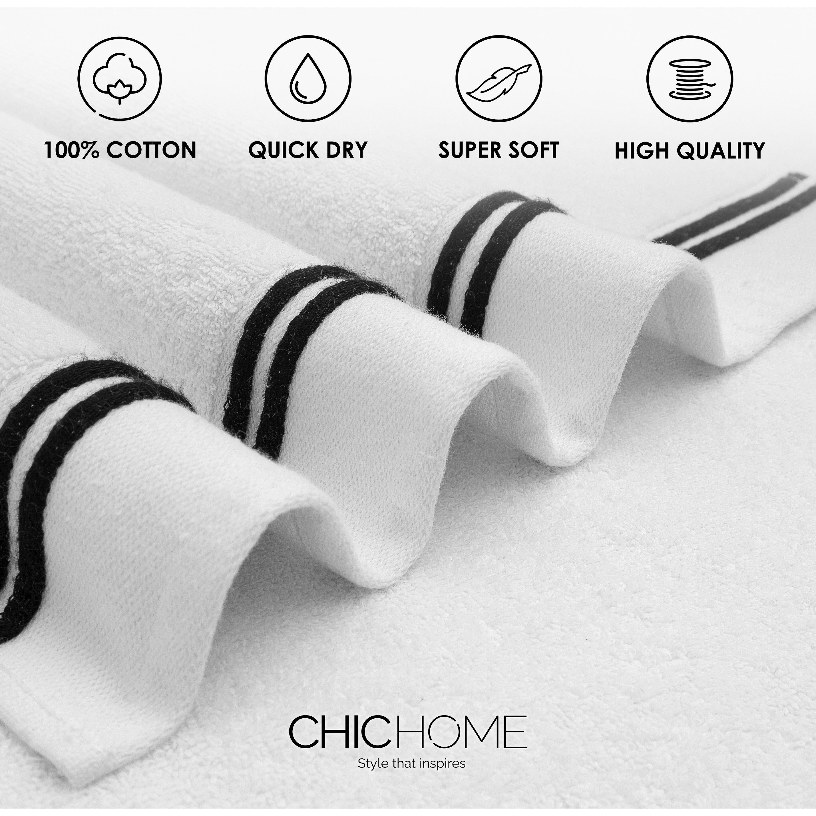 Chic Home 6-Piece Standard 100 Oeko-Tex Certified Towel Set - N/A - On Sale  - Bed Bath & Beyond - 38353933