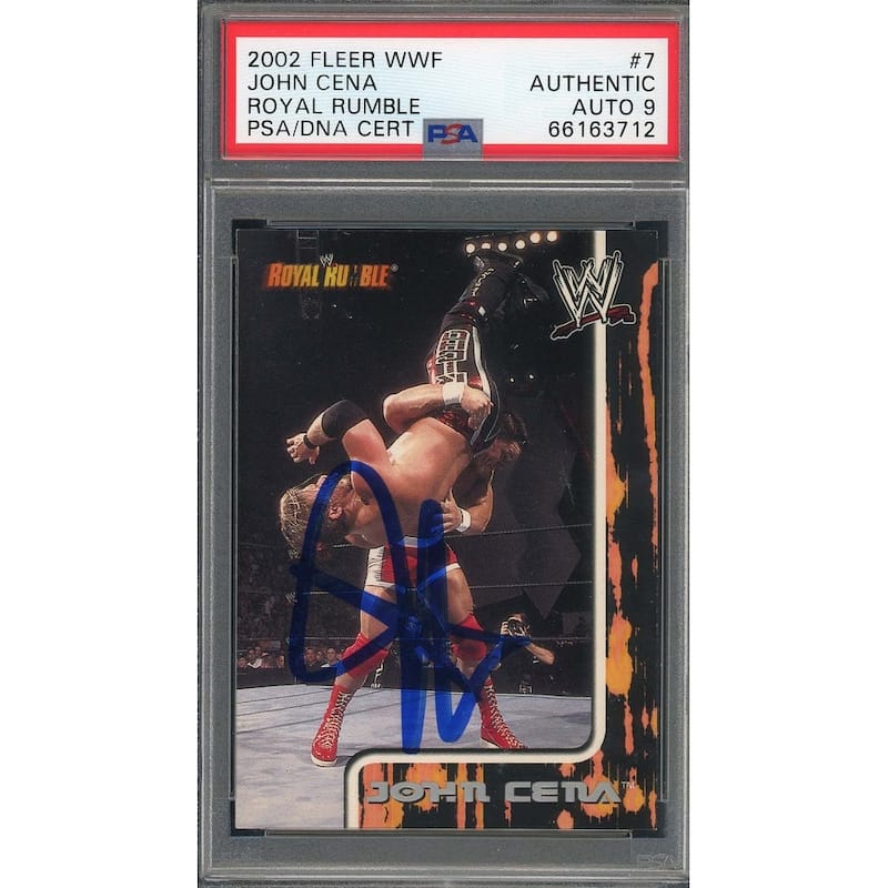 John Cena Autographed 2002 Fleer WWF Signed Rookie Card #7 Auto Graded PSA 9 - 8'6" x 11'6"