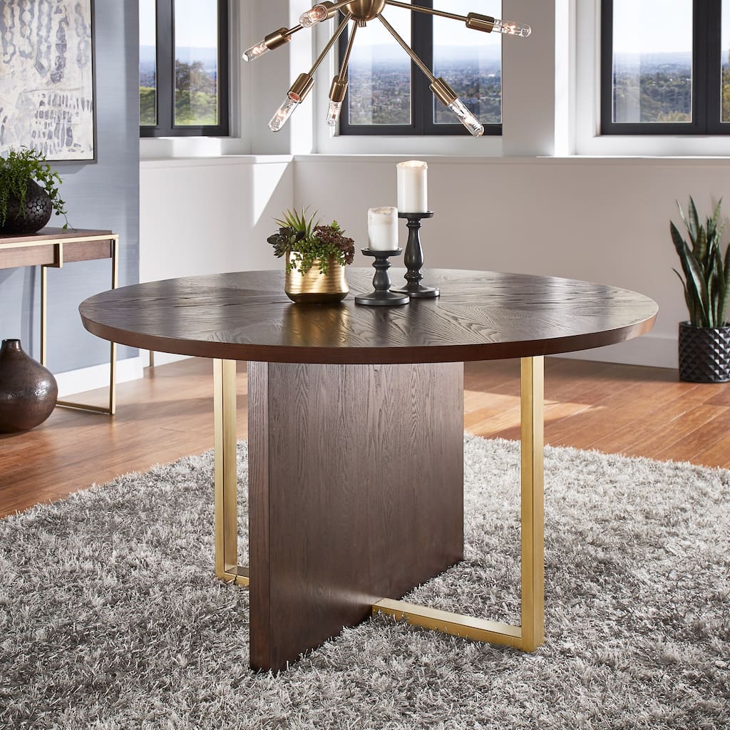Andrea Espresso 54-inch Round Dining Table by iNSPIRE Q Modern - 54" Round Dining Table