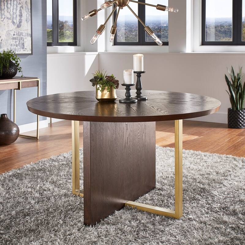 Andrea Espresso 54-inch Round Dining Table by iNSPIRE Q Modern - 54" Round Dining Table
