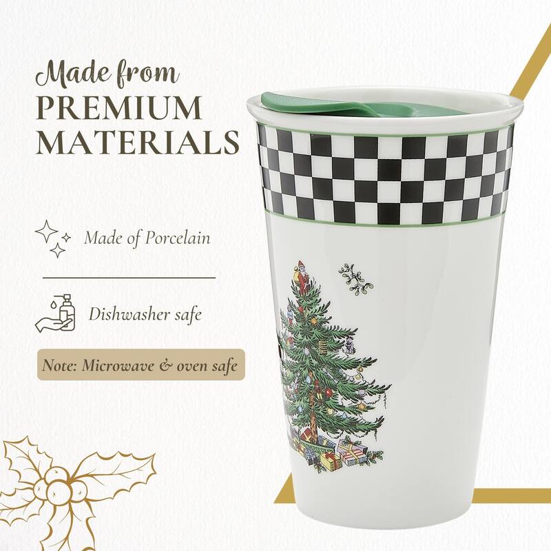 Spode Black and White Travel Mug - 8 oz