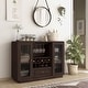preview thumbnail 1 of 7, Furniture of America Rustic Espresso 6-shelf Dining Buffet with Wine Rack