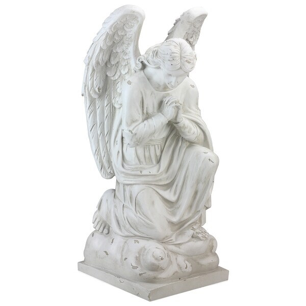 Shop 235 Distressed Ivory Kneeling Praying Angel Religious Outdoor