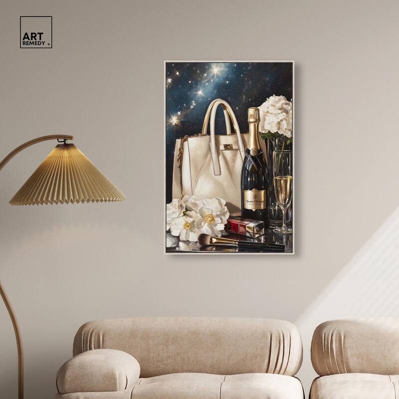 Cheers to Starry Glam Canvas by Art Remedy