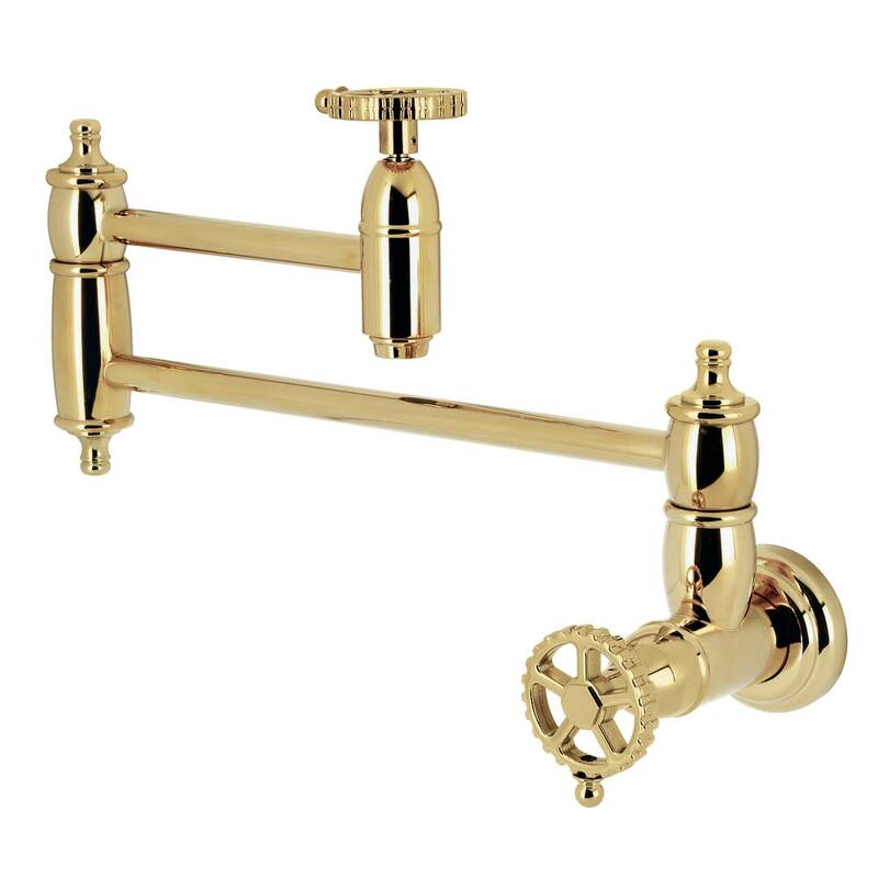 Kingston Brass KS310.CG Fuller 3.8 GPM Wall Mounted Single Hole Pot - Polished Brass