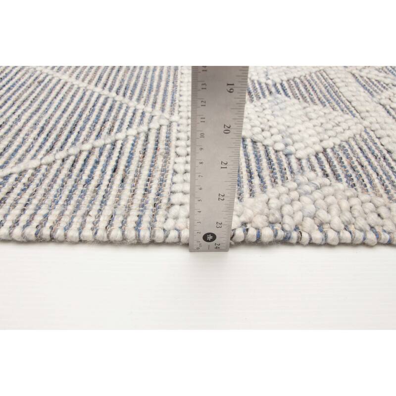 ECARPETGALLERY Braid weave Sienna Navy Wool Rug - 5'1 x 7'5