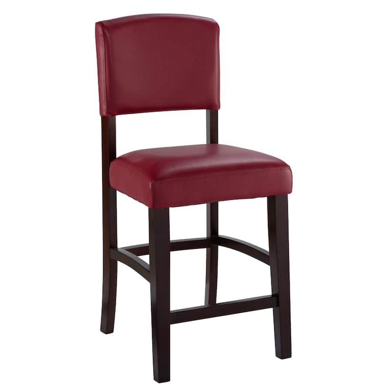 Linon Monte Carlo Stationary Counter Stool, Dark Red Vinyl - N/A - Single - Dark Red - Counter Height/Counter height
