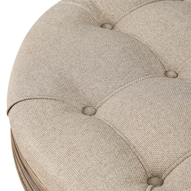 2 Tier Round Coffee Table with Wood Shelf