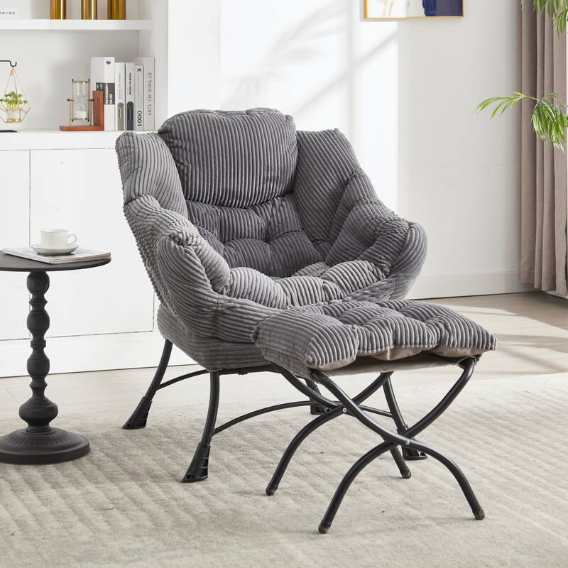 Lazy Chair Accent Chair with Ottoman