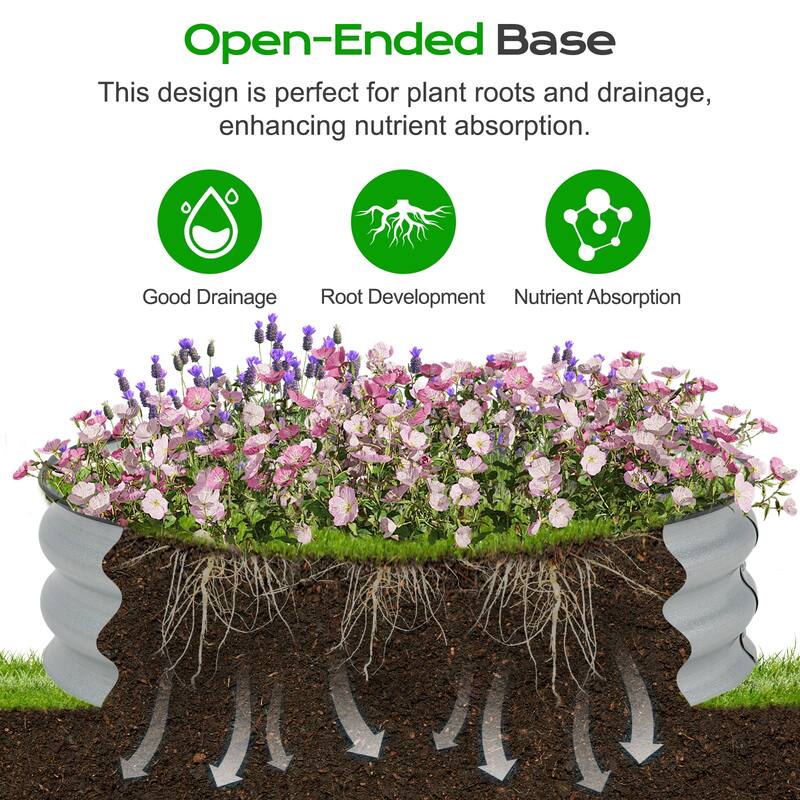 Aoodor Metal Galvanized Raised Garden Bed (Set of 2)