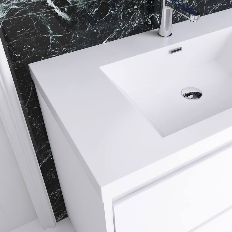Freestanding Bathroom Vanity with Integrated Resin Top