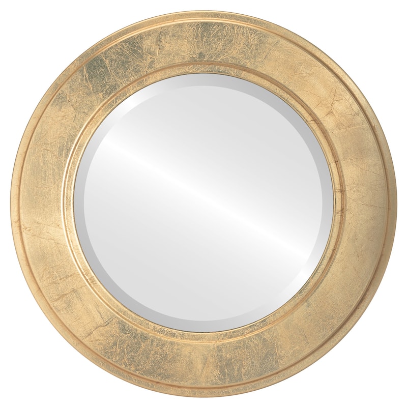 Montreal Framed Round Gold Leaf Mirror